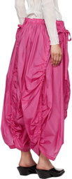 132 5. ISSEY MIYAKE Pink Gathered Balloon Trousers
