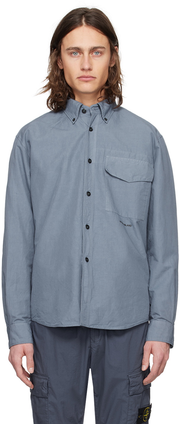 Photo: Stone Island Blue Comfortable Fit Shirt
