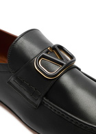 Valentino Vlogo Leather Loafers Black
