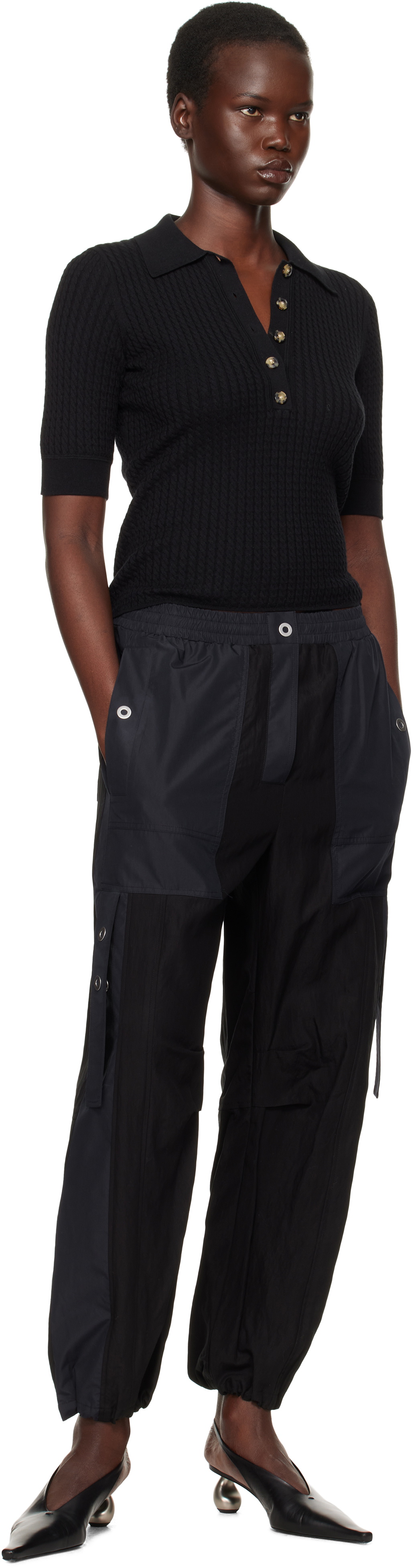 3.1 Phillip Lim Black & Navy Cargo Combo Trousers
