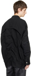 We11done Black Bomber Denim Jacket