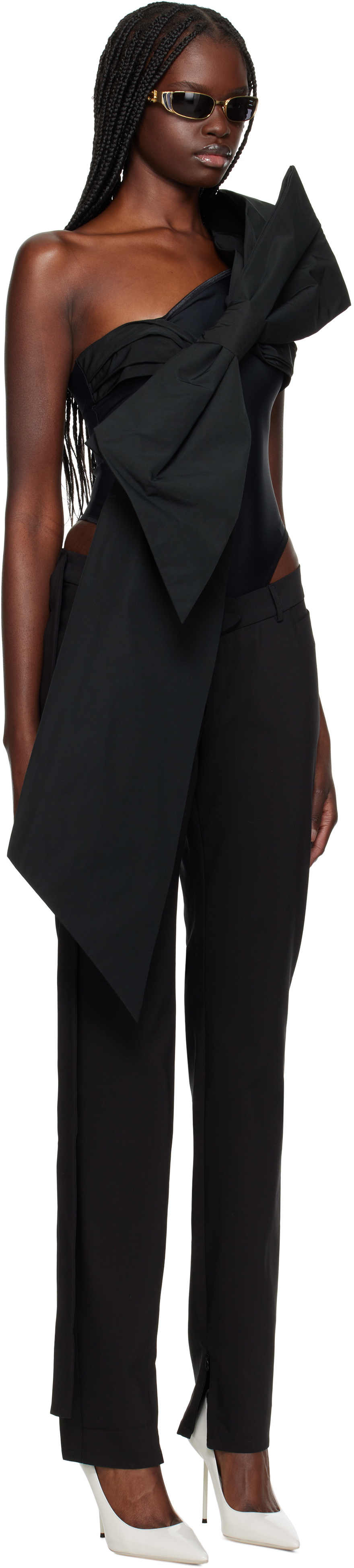 VAQUERA Black Bow Bodysuit