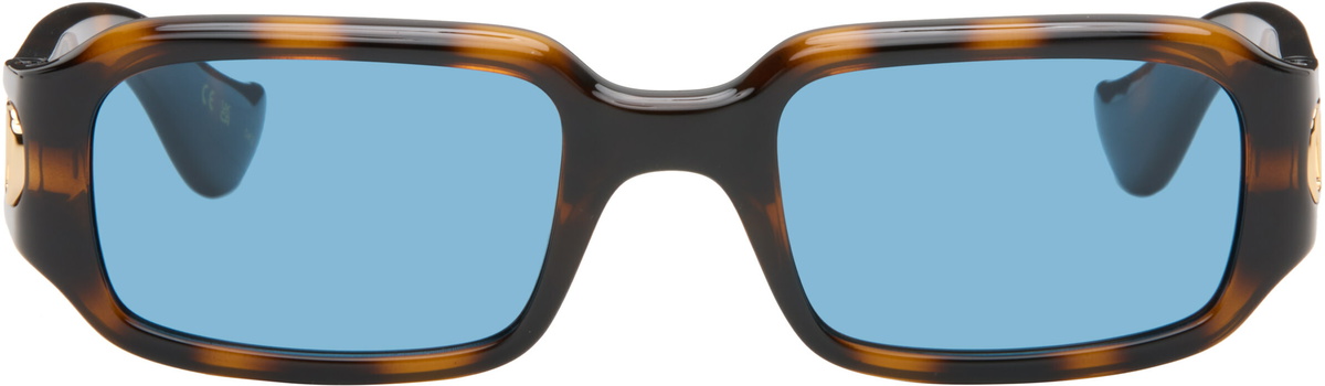 Valentino Brown Rectangular Acetate Sunglasses