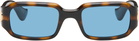 Valentino Brown Rectangular Acetate Sunglasses