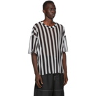 Sunnei Black and White Striped Over T-Shirt