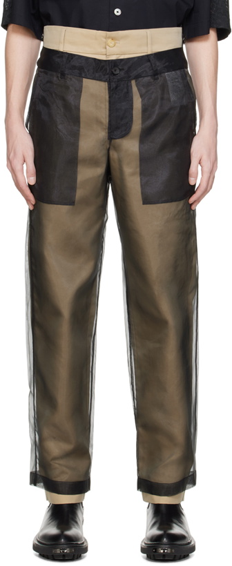 Photo: Feng Chen Wang Black & Beige Layered Trousers