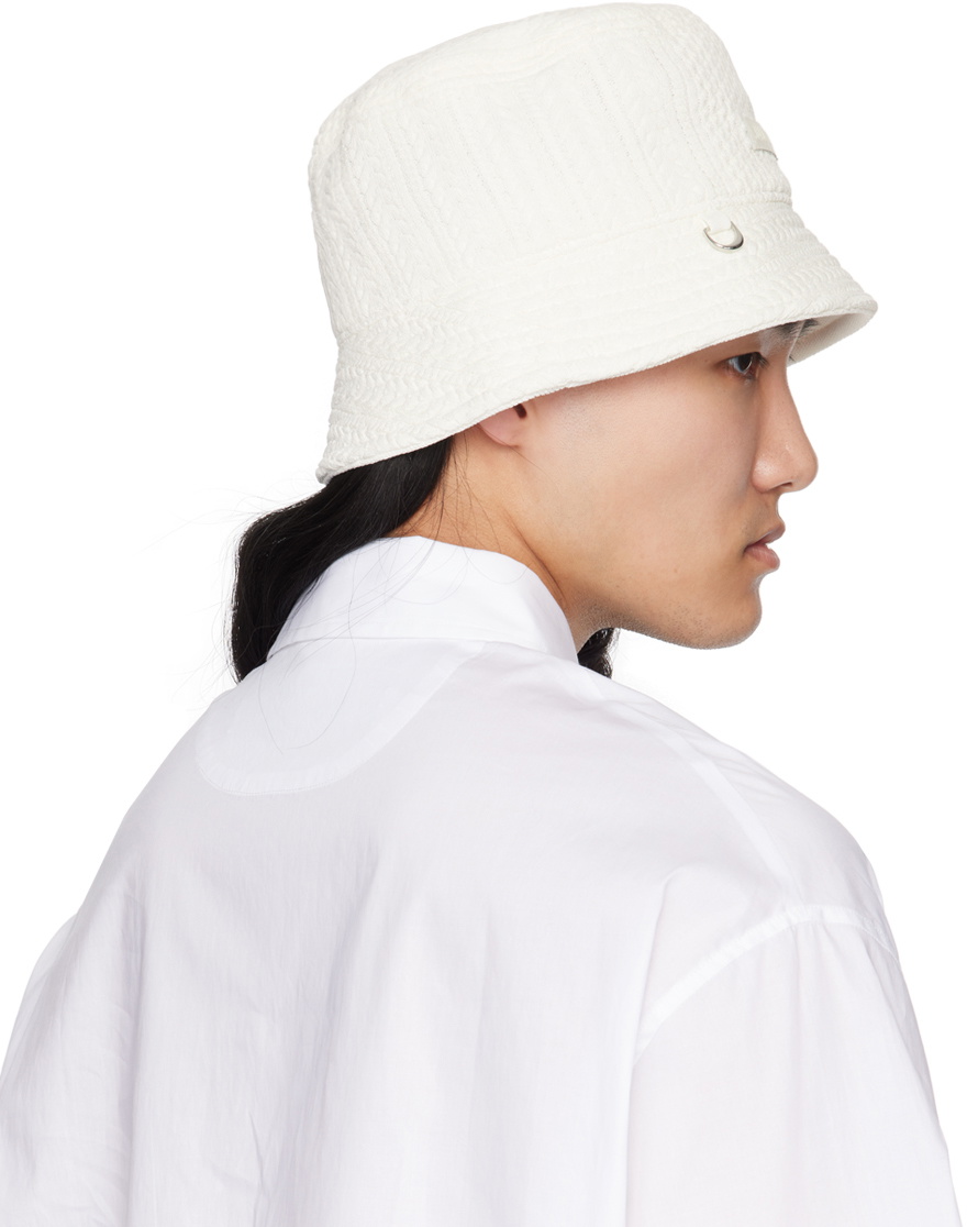 JACQUEMUS White Les Sculptures 'Le bob Belo' Bucket Hat Jacquemus