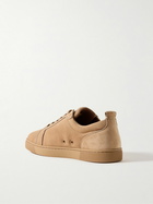 Christian Louboutin - Louis Junior Grosgrain-Trimmed Suede Sneakers - Brown