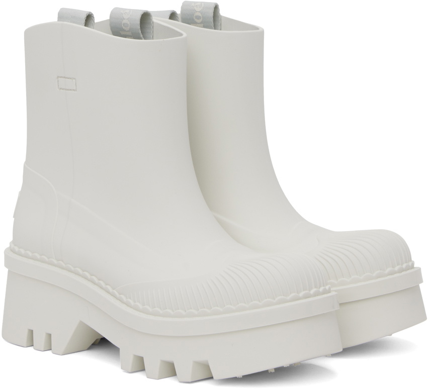Chloé White Raina Rain Boots