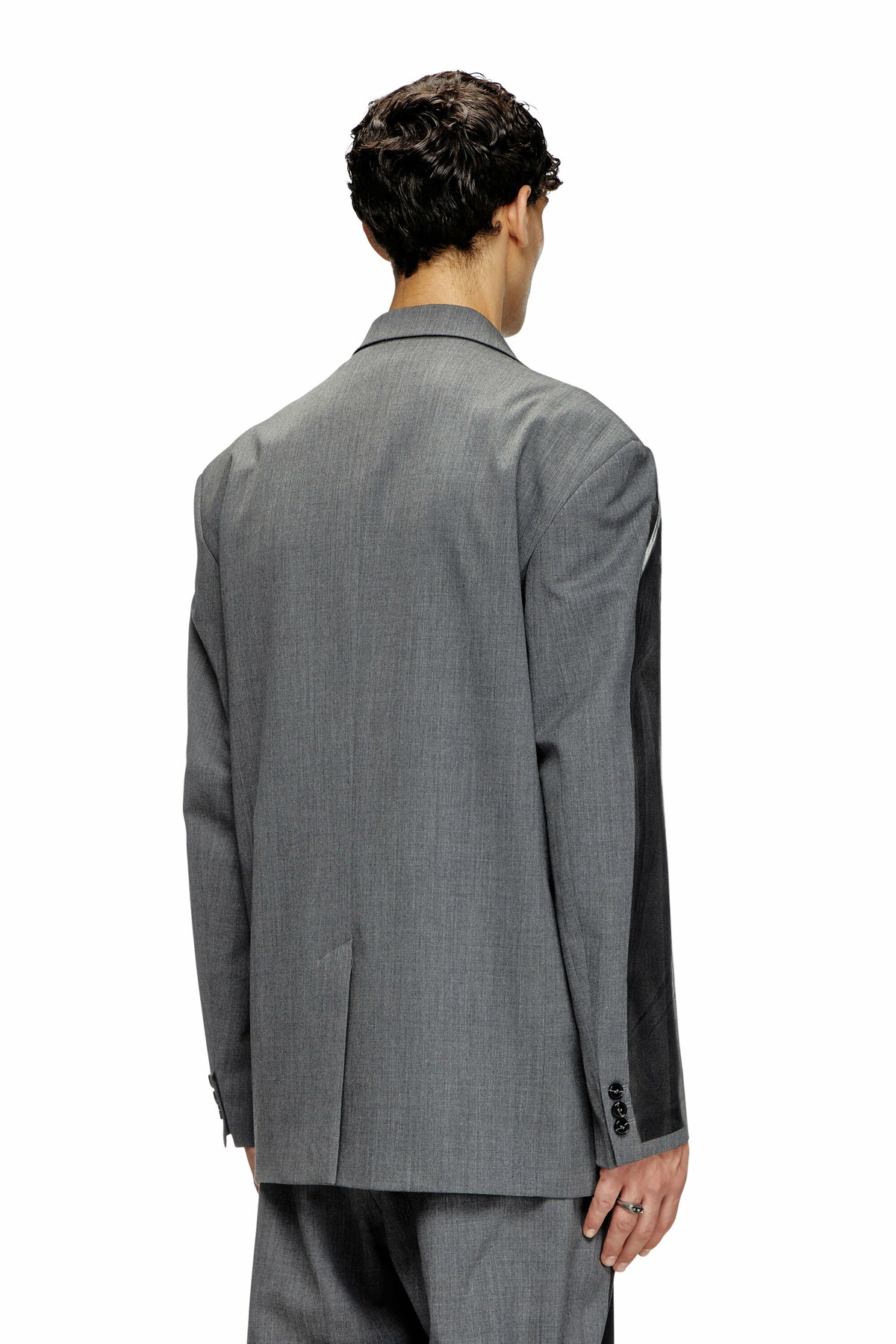 Diesel Oversized blazer with coated front - Jackets - Unisex - Black