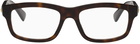 Bottega Veneta Tortoiseshell Rectangular Glasses