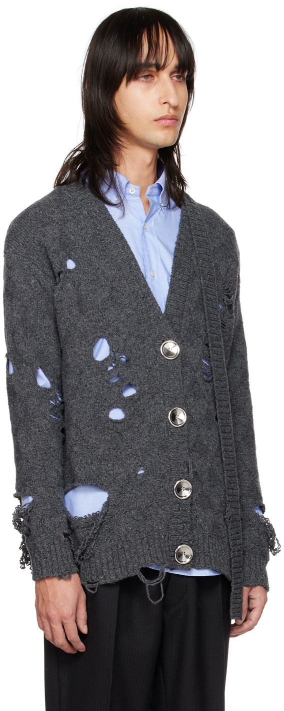Meryll Rogge Gray Hearts Cardigan