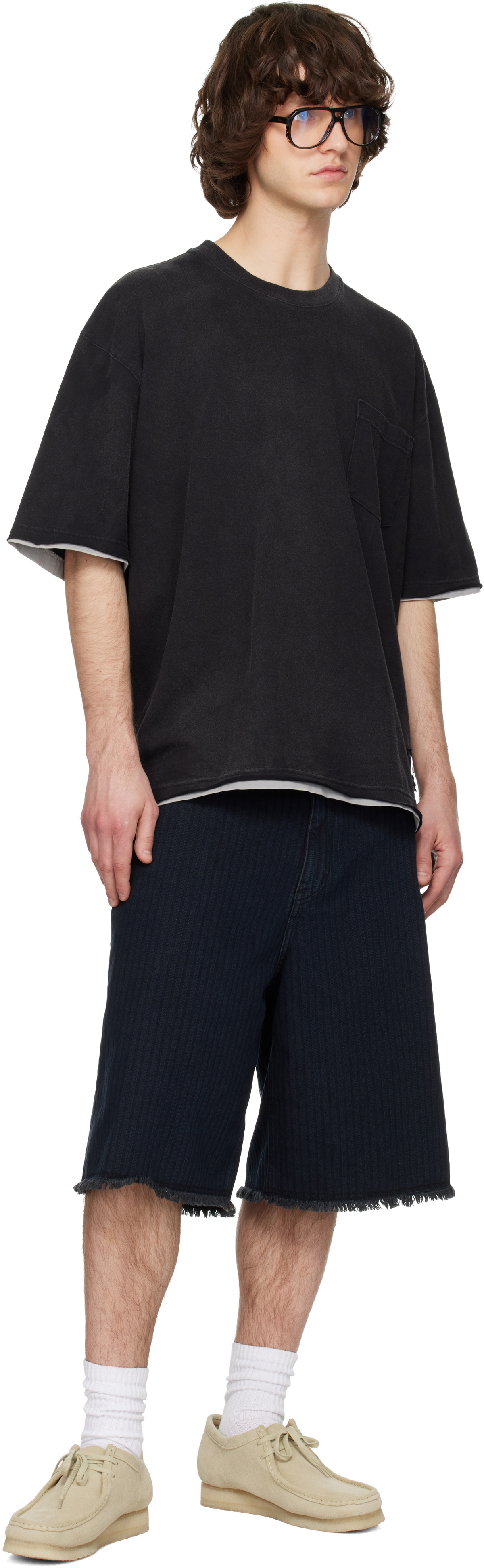 Solid Homme Gray Layered Short-Sleeve T-shirt
