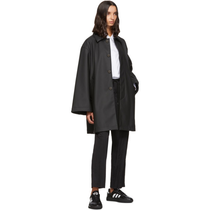 Fumito Ganryu Black Trapeze Soutien Collar Coat Fumito Ganryu