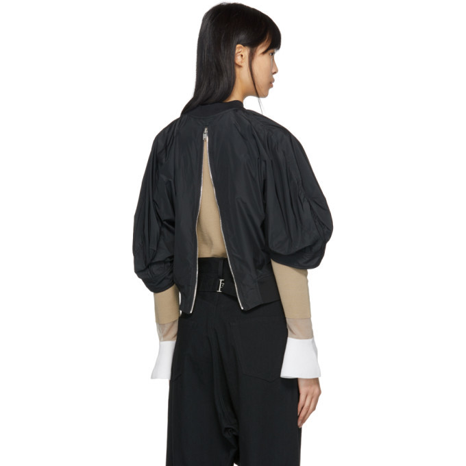 Kuho Black Lecor Bomber Jacket