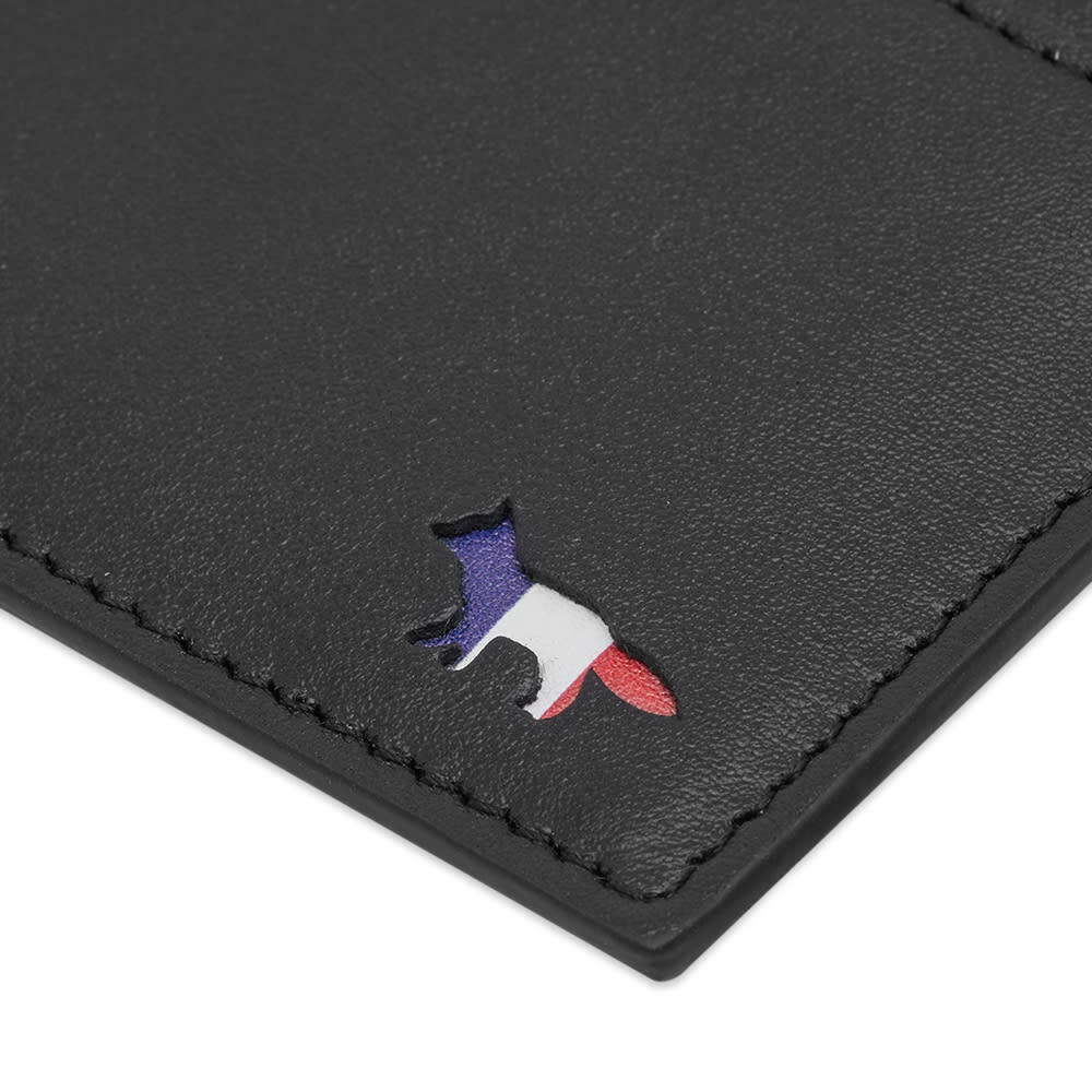 Maison Kitsuné Men's Tricolor Fox Long Zipped Card Holder in Black
