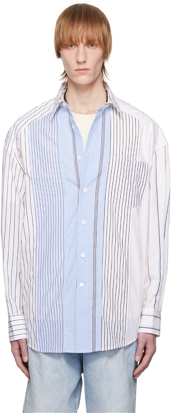 Photo: Feng Chen Wang Blue Multi Striped Shirt