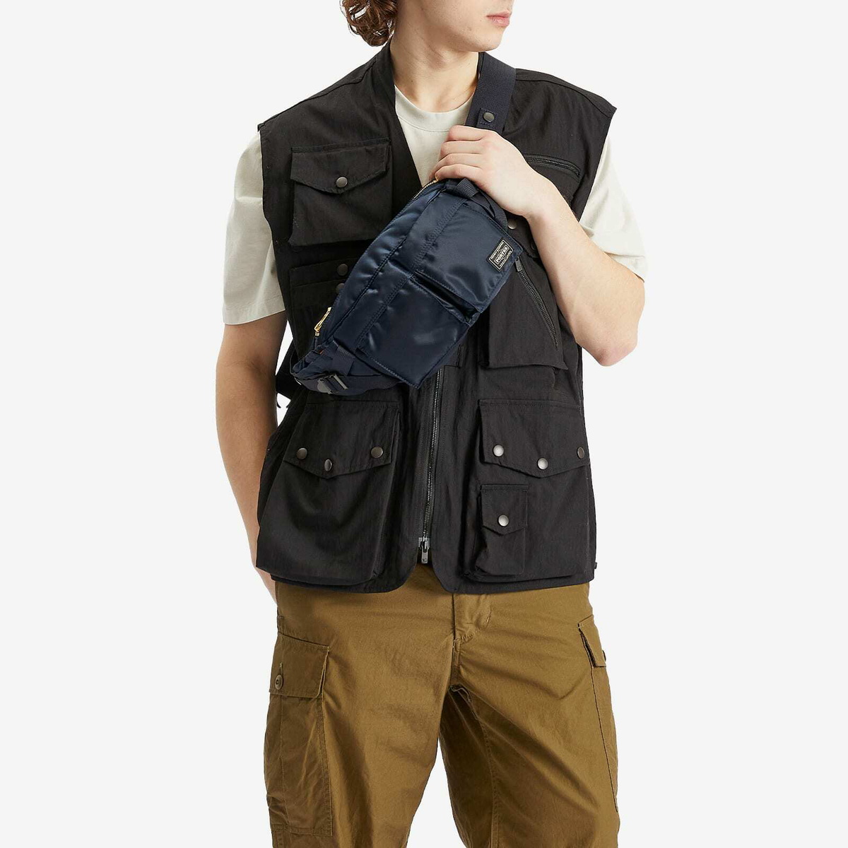Porter-Yoshida & Co. Tanker Waist Bag - Small in Navy Porter