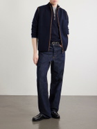 N.PEAL - Carnaby Organic Cashmere Half-Zip Sweater - Blue