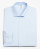 Brooks Brothers Men's Stretch Regent Regular-Fit Dress Shirt, Non-Iron Pinpoint English Collar | Light Blue