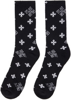 Rhude Black Cross Paisley Jacquard Socks