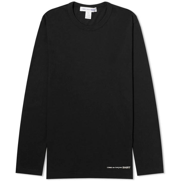 Photo: Comme des Garçons SHIRT Men's Long Sleeve Logo T-Shirt in Black