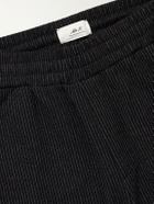 Mr P. - Straight-Leg Striped Cotton-Blend Jersey Sweatpants - Black