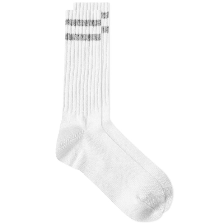 Photo: Beams Plus Men's Schoolboy Sock in White/Grey