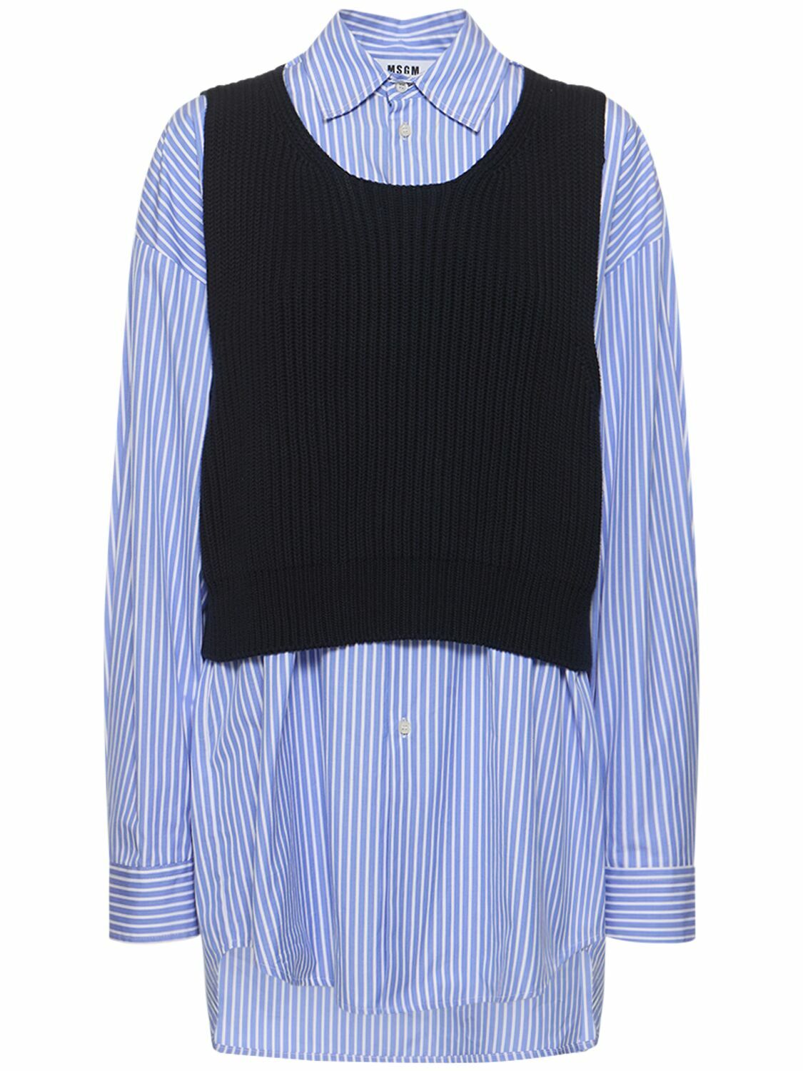 MSGM Girls Cotton Technical Dress in Black