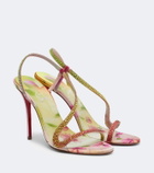 Christian Louboutin Rosalie embellished satin slingback sandals