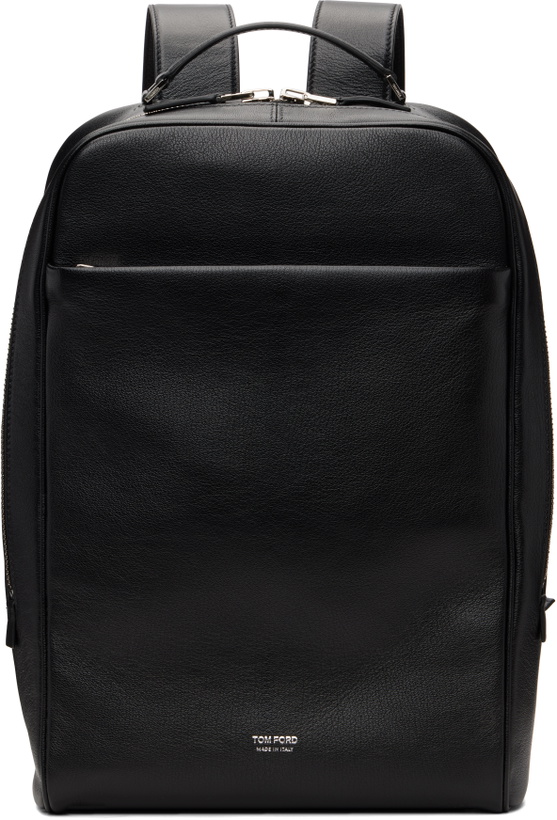 Photo: TOM FORD Black Grain Leather Minimal Backpack
