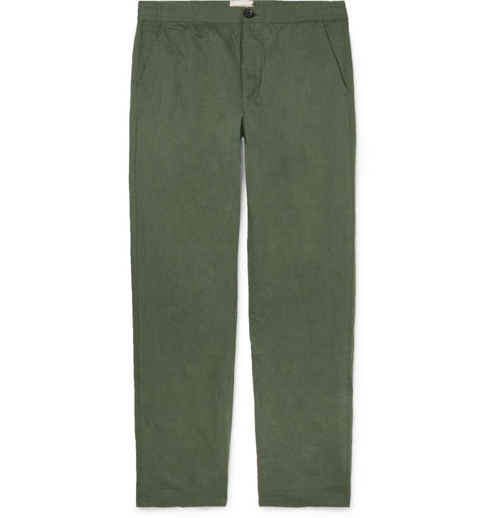Photo: Oliver Spencer - Linen and Cotton-Blend Canvas Drawstring Trousers - Green