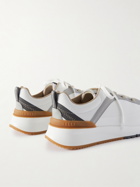 Brunello Cucinelli - Leather-Trimmed Mesh Sneakers - White