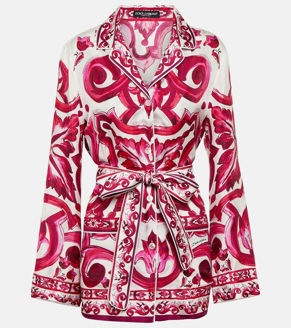 Dolce&Gabbana Printed silk twill pyjama shirt