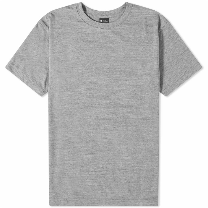 Photo: Goldwin Men's Big Logo T-Shirt in Mix Grey