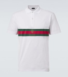 Gucci Web Stripe cotton jersey polo shirt