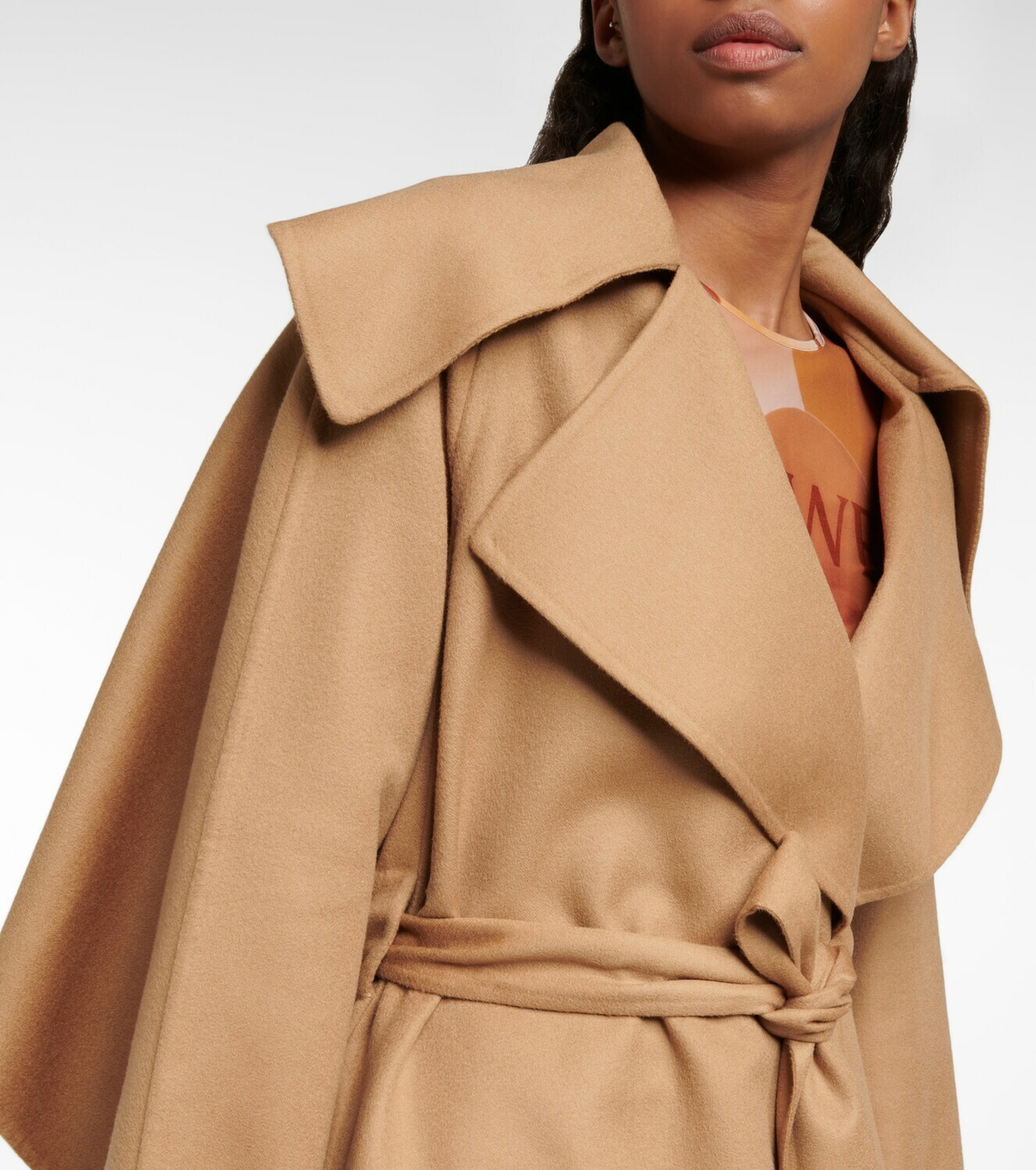 Cashmere wool wrap coat on sale