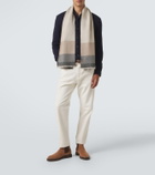 Brunello Cucinelli Checked wool and cashmere scarf