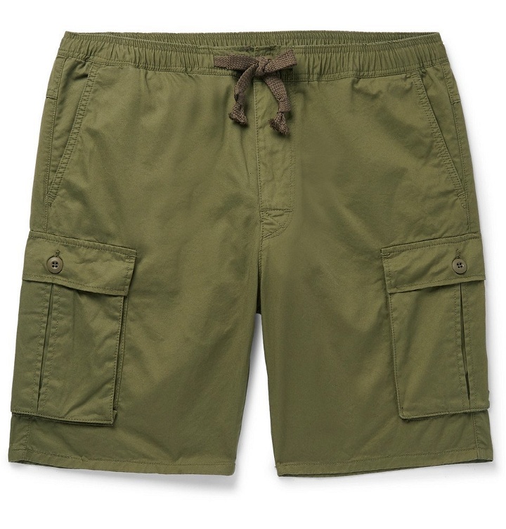 Photo: Remi Relief - Slim-Fit Cotton and Linen-Blend Cargo Shorts - Green