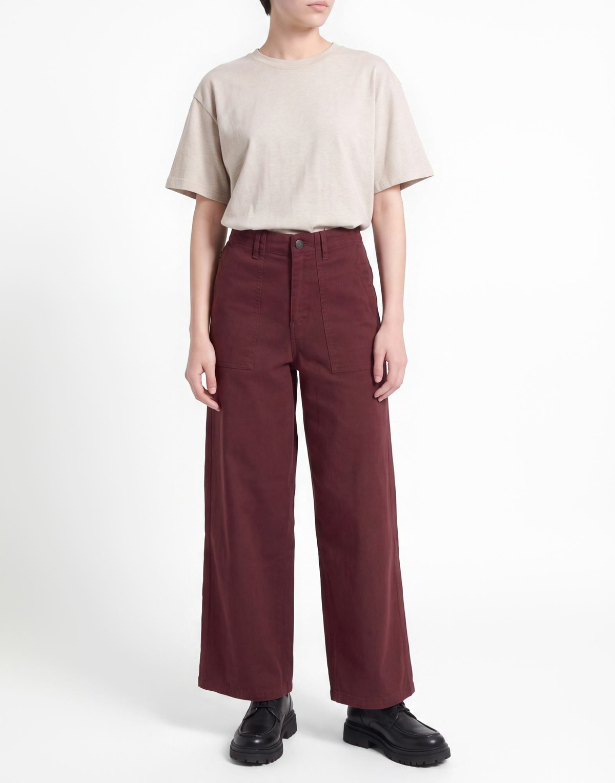 Jijil Womens Jeans Burgundy