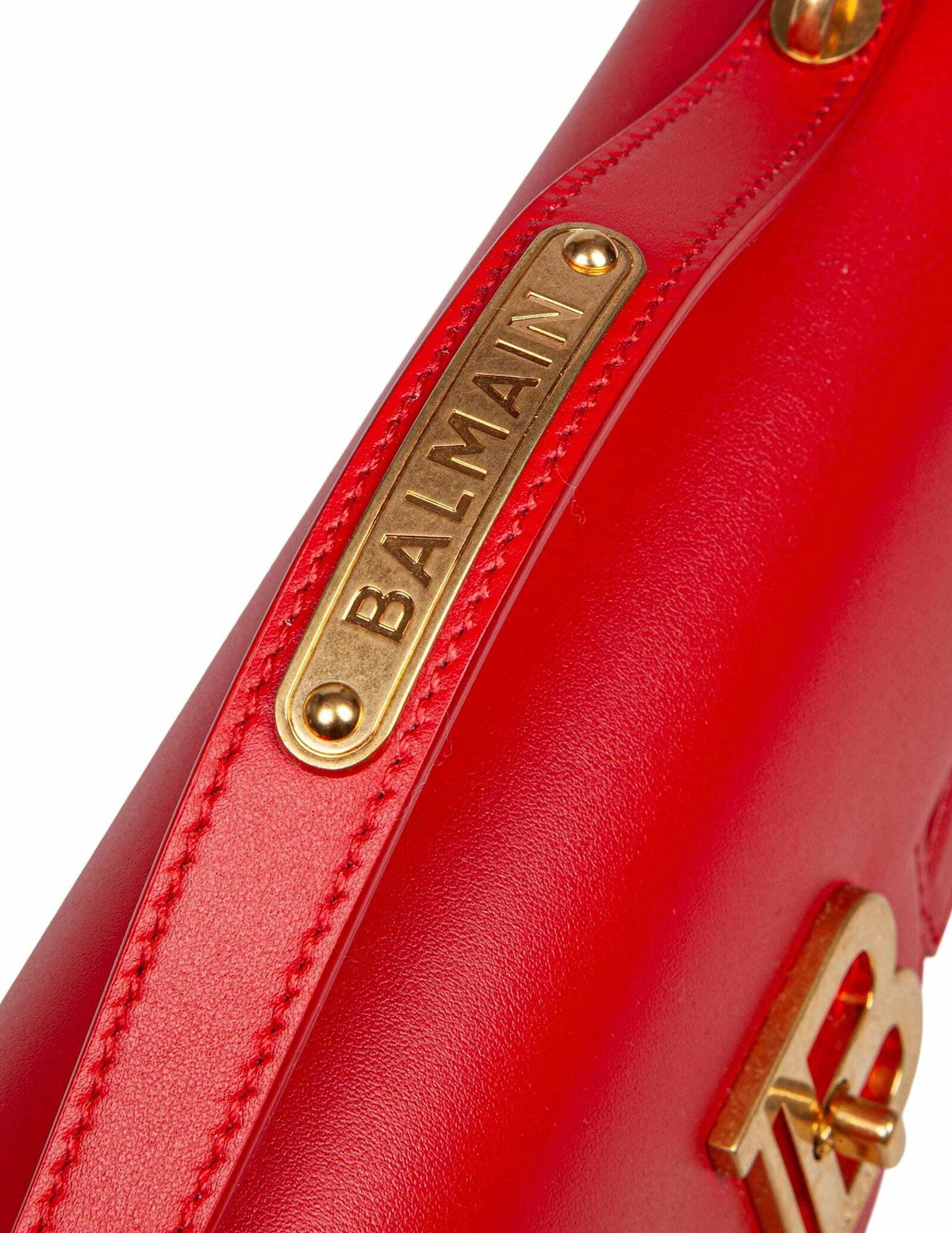 Balmain B-buzz Red Leather Handbag Balmain