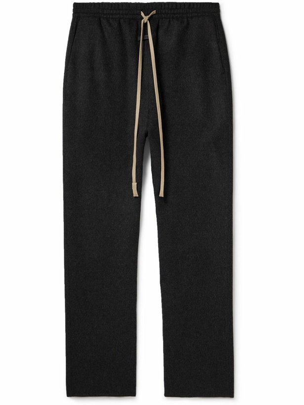 Photo: Fear of God - Forum Straight-Leg Virgin Wool and Cashmere-Blend Drawstring Trousers - Black