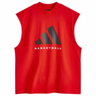 Adidas Men's Basketball Sleeveless T-Shirt in Red