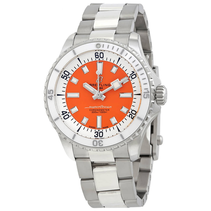 Photo: Breitling Superocean Automatic Chronometer Orange Dial Unisex Watch A17377211O1A1