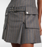 Ganni Belted pinstripe minidress