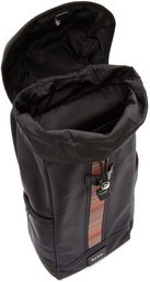 Paul Smith Black Canvas Signature Stripe Sling Backpack