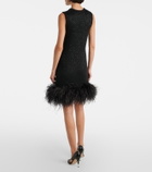 Max Mara Novara feather-trimmed minidress