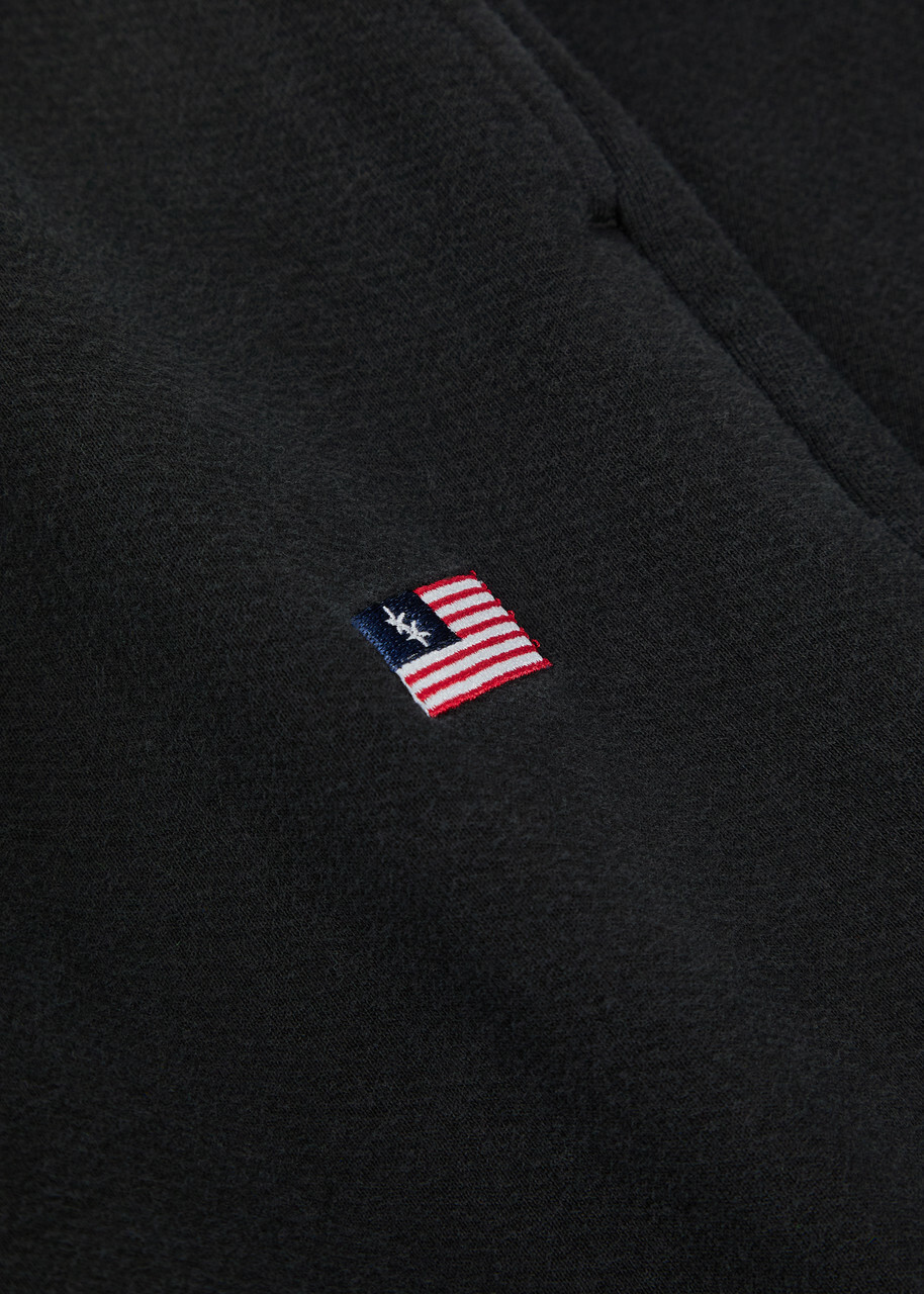 Cole Buxton Embroidered Cotton Sweatpants Black