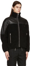 GmbH Black Fleece & Faux-Leather Jacket
