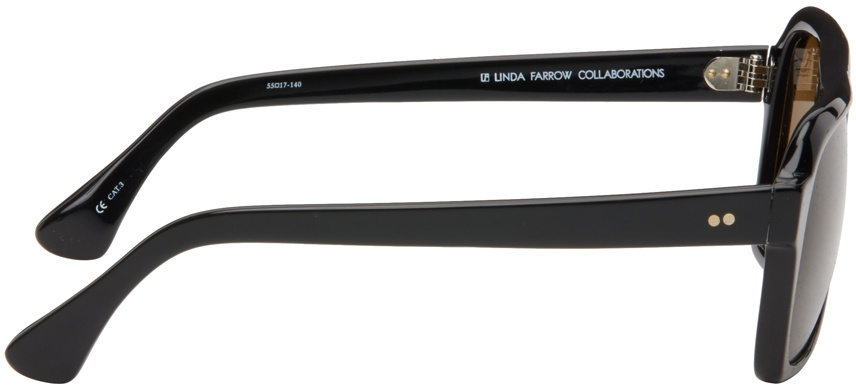 Dries Van Noten Black Linda Farrow Edition Angular Sunglasses